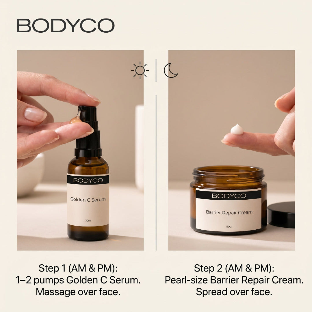 simple skincare routine — morning and night 2 steps